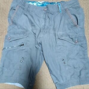 Projek Raw Mens 34 Gray Outdoor Cargo Shorts Hiking Gorp Utility